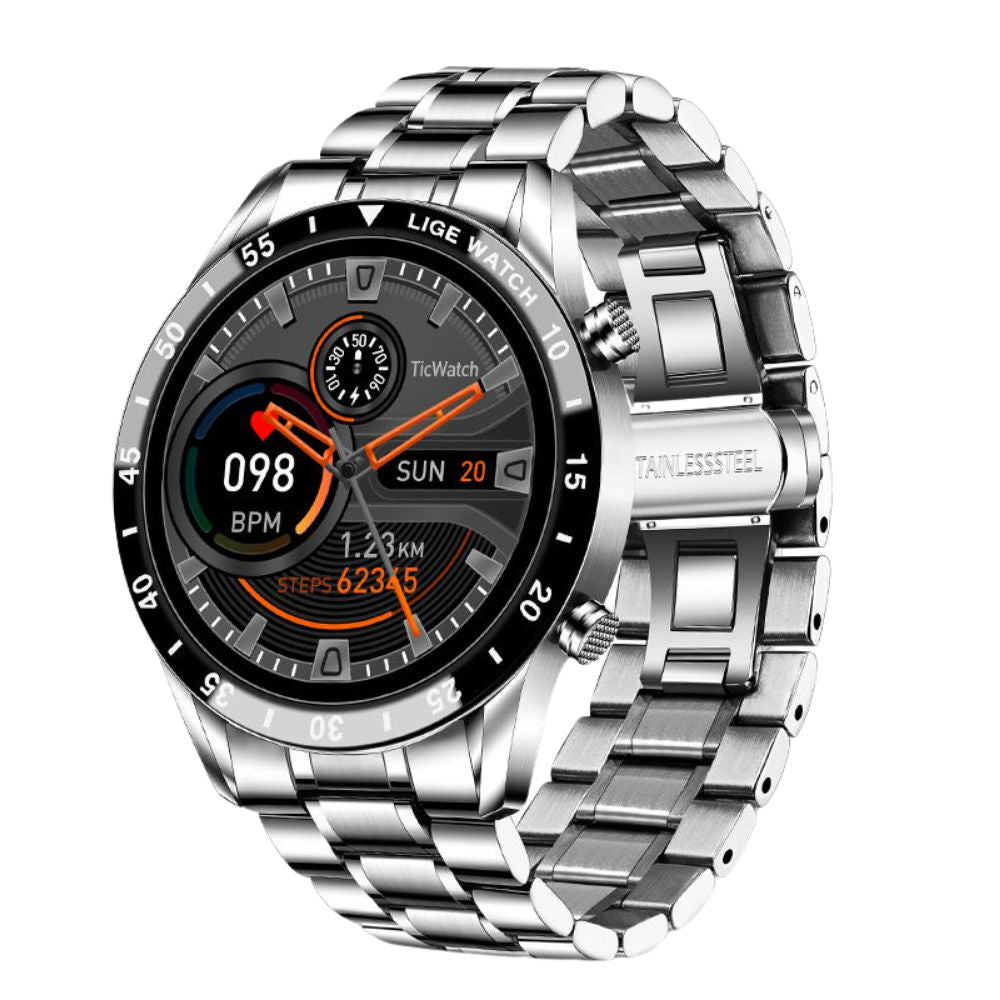 Premium Men's Smartwatch – Full Circle Touch, Bluetooth Call, IP67 Waterproof, Fitness & Health Tracking, 1.3" HD Screen,