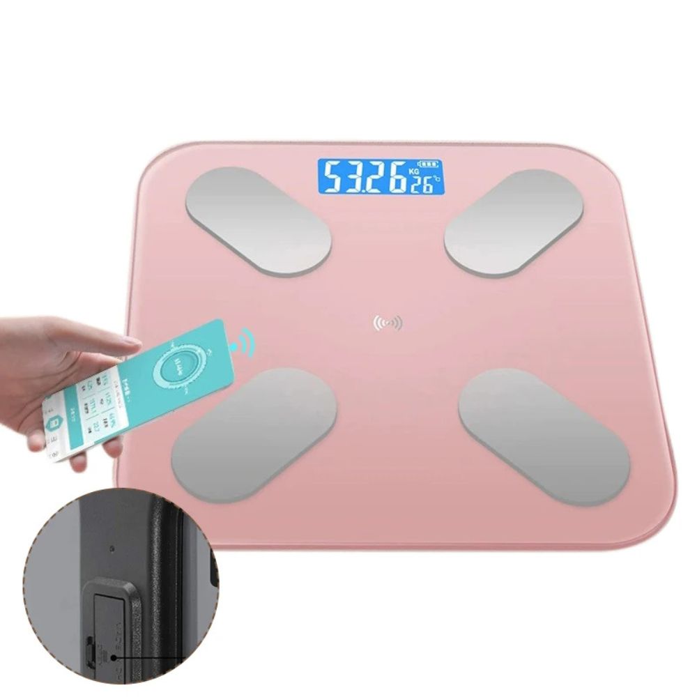 Premium Smart Digital Body Weight Scale – Wireless Fat Analyzer with Smartphone App, Tempered Glass Design, Available in, 