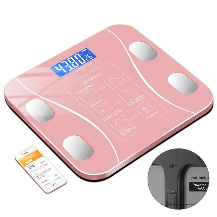 Premium Smart Digital Body Weight Scale – Wireless Fat Analyzer with Smartphone App, Tempered Glass Design, Available in, 