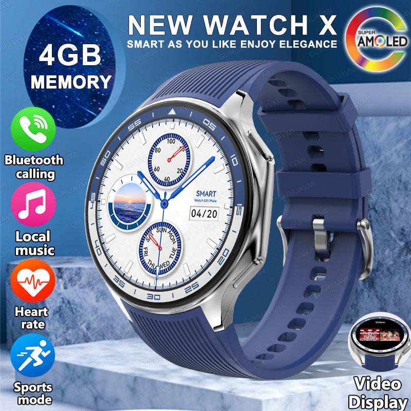 Premium Smartwatch for Men – 1.43'' 3D Surround Vision Display, 4GB RAM, 32GB Storage, Bluetooth Calling, Waterproof, Heart 