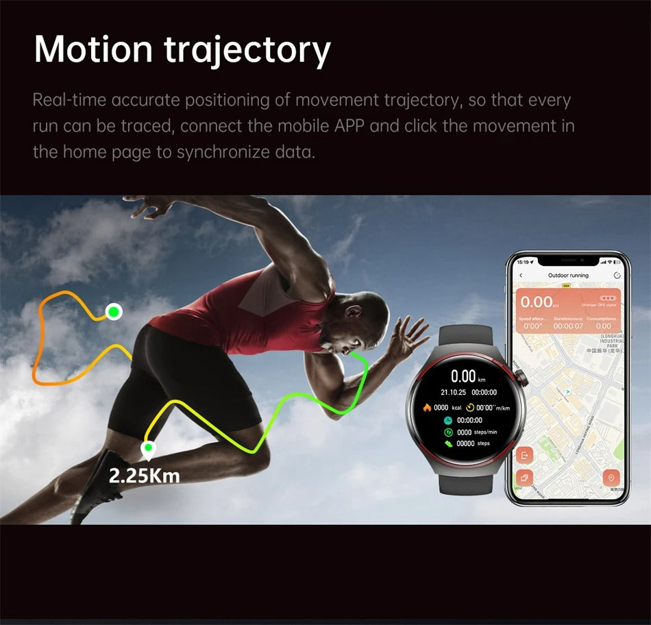 Premium Smartwatch for Men – 1.53'' AMOLED HD Screen, GPS, NFC, Bluetooth Calling, IP68 Waterproof, Heart Rate & Blood Pressure Monitoring, AI Voice Assistant, Sports & Fitness Tracker, 2024 - StrengthXPhysiotherapy