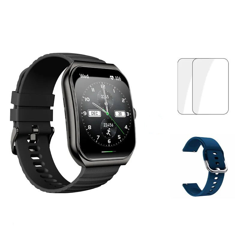 Premium Smartwatch with 1.96" Curved AMOLED Display, Bluetooth Calling, IP68 Waterproof, 100+ Sports Modes, AI Voice 