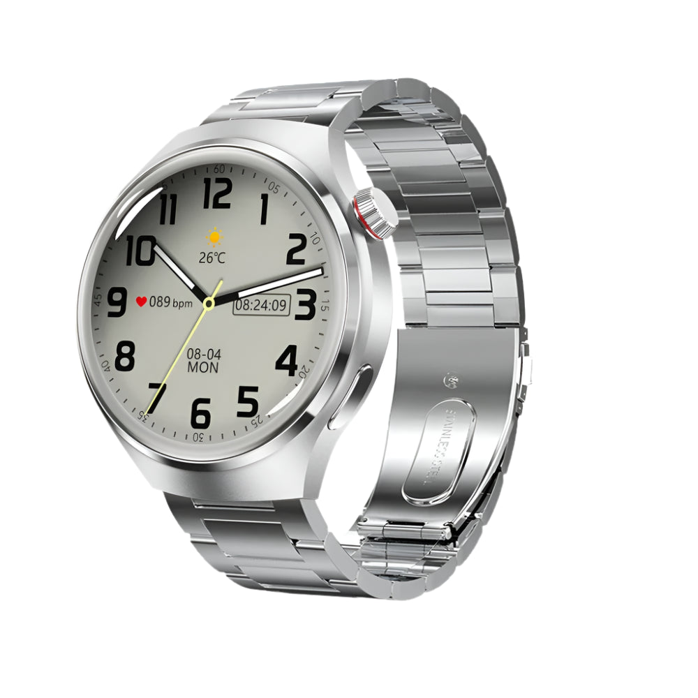 Premium GPS Smart Watch for Men & Women | 360° AMOLED Display, NFC, Bluetooth Call, IP68 Waterproof, Heart Rate Monitor, Fitness Tracker, Sleep Monitoring, Multi-Sport Modes
