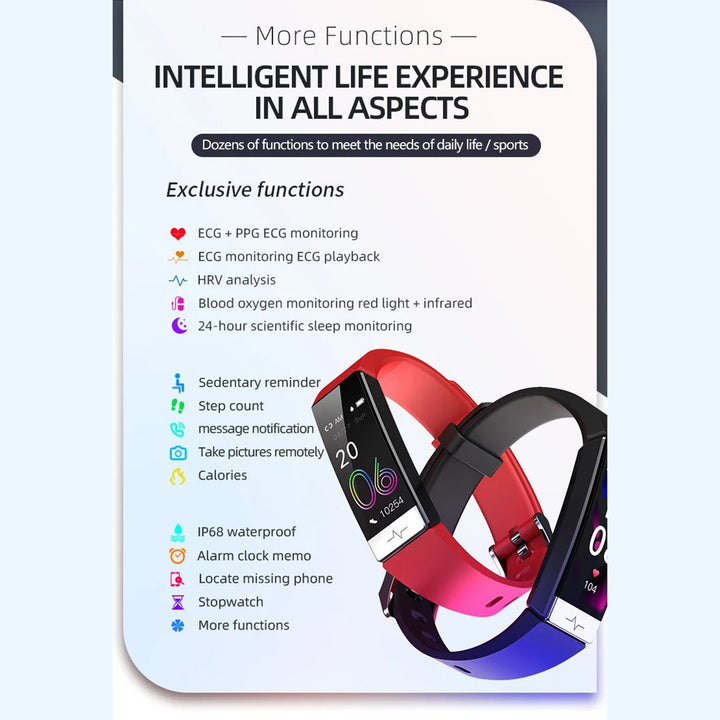 Premium Smart Fitness Tracker – ECG, HRV Analysis, Heart Rate Monitor, IP68 Waterproof Smartwatch for Android & iOS, Accurate Sleep & Fitness Tracking - StrengthXPhysiotherapy