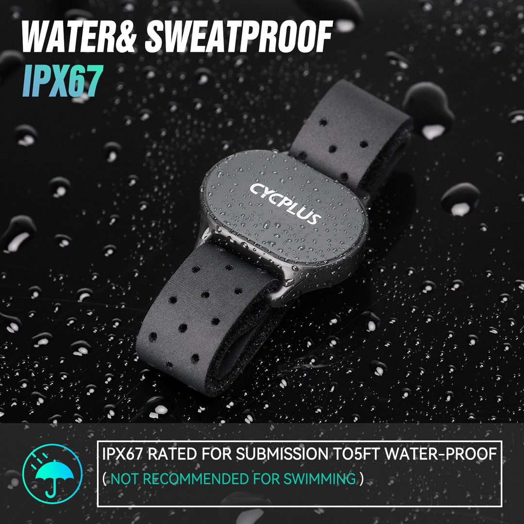 Premium Heart Rate Sensor Armband for Fitness - Bluetooth ANT+ Monitor for Garmin & Wahoo GPS Bike Computer, Wrist Belt for  