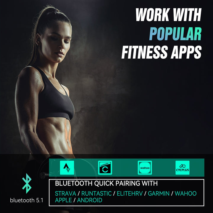 Premium Heart Rate Sensor Armband for Fitness - Bluetooth ANT+ Monitor for Garmin & Wahoo GPS Bike Computer, Wrist Belt for  