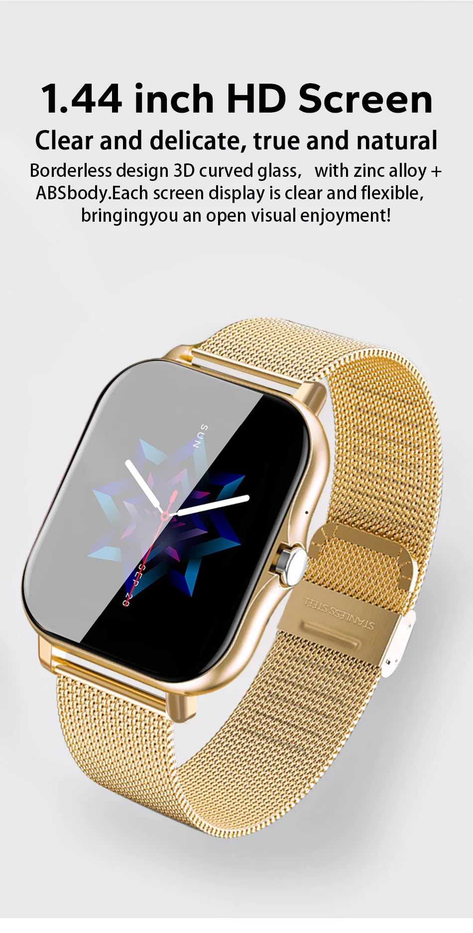 Luxury Smartwatch Android OS - 1.44" Full Touch Color Screen, Bluetooth, Custom Dial, for Men & Women, Smart Watch with Call Feature - StrengthXPhysiotherapy