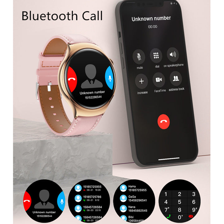 Premium Smartwatch for Women - AMOLED Display, Bluetooth Calling, NFC, GPS, IP68 Waterproof, Multiple Sports Modes, Heart 