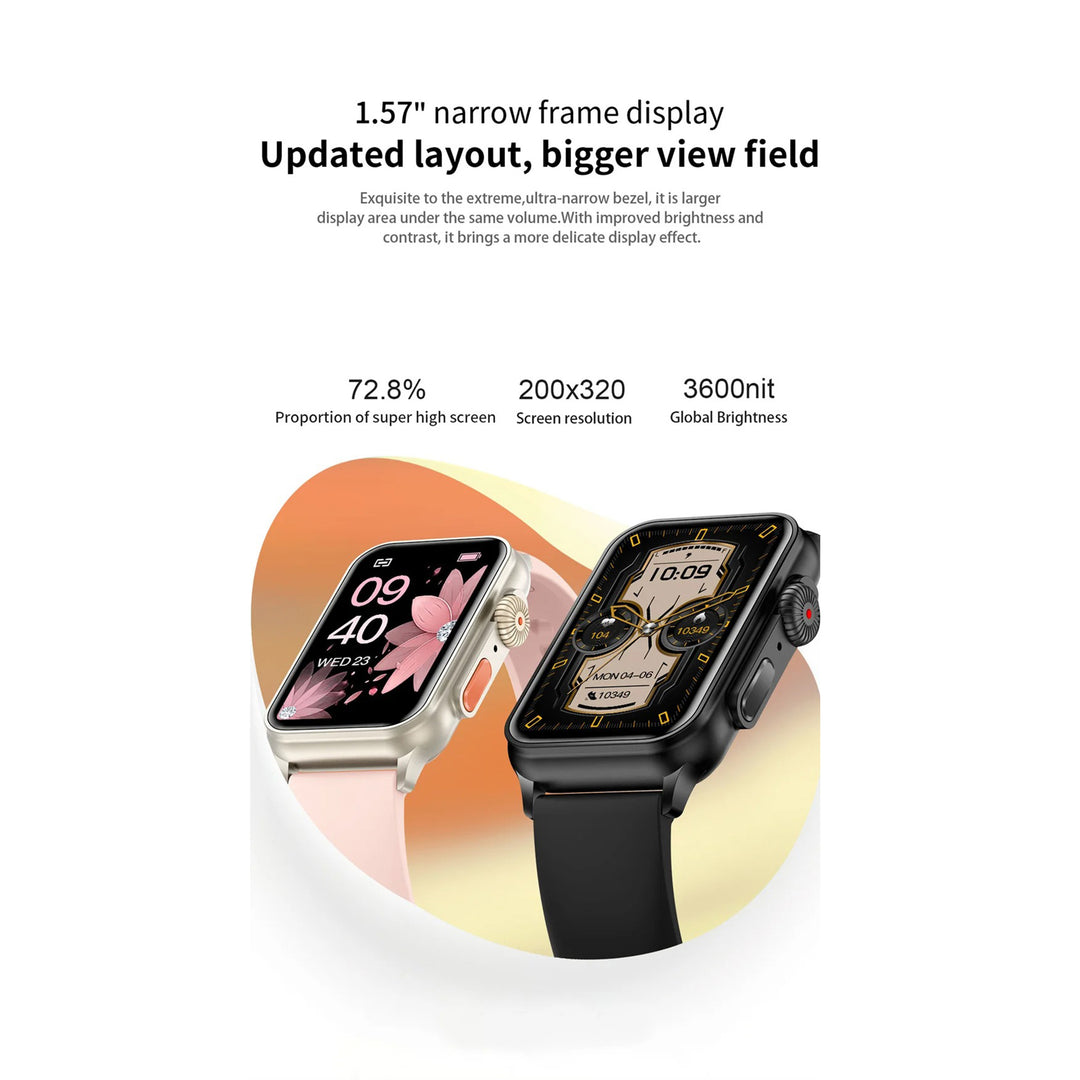 Premium Bluetooth Call Smartwatch for Men & Women – AI Voice Assistant, Fitness Tracker, 1.57" HD Screen, IP67 Waterproof, Heart Rate, Blood Oxygen, Sleep Monitoring, Music Control, Android & iOS Compatible - StrengthXPhysiotherapy