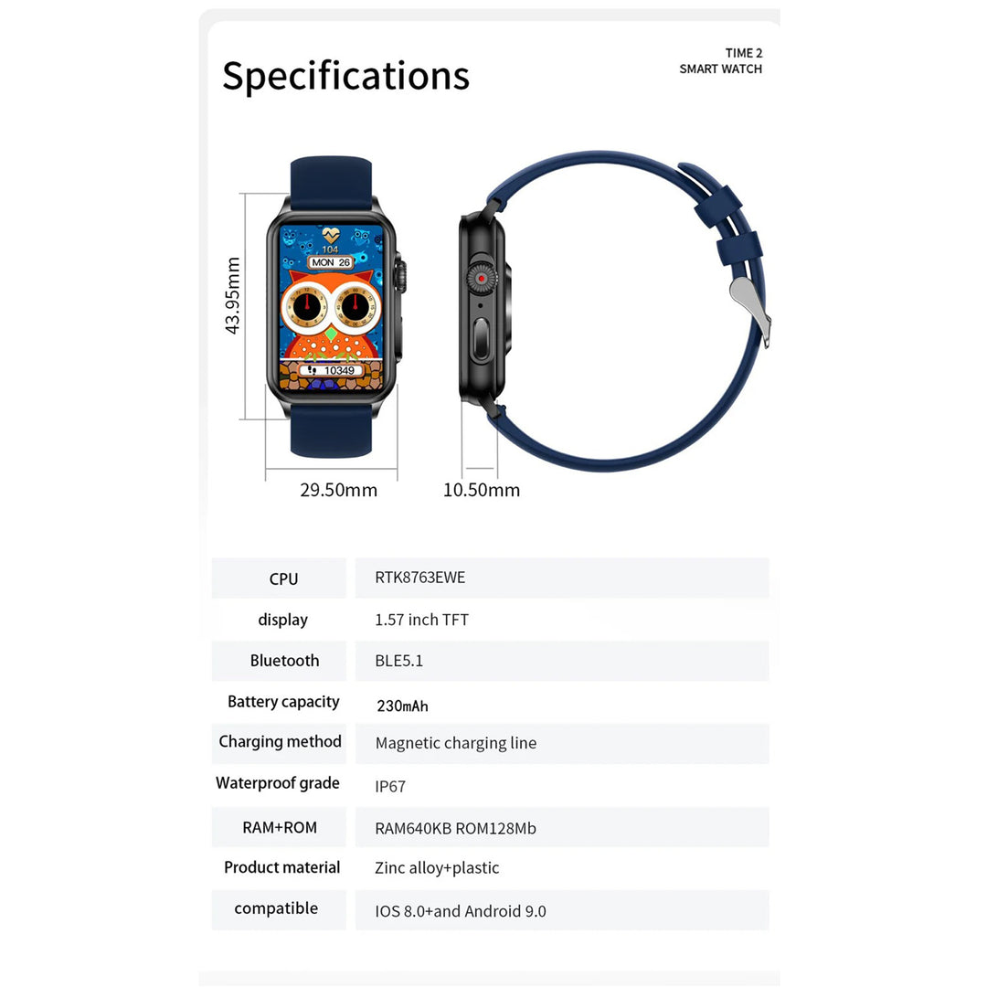 Premium Bluetooth Call Smartwatch for Men & Women – AI Voice Assistant, Fitness Tracker, 1.57" HD Screen, IP67 Waterproof, Heart Rate, Blood Oxygen, Sleep Monitoring, Music Control, Android & iOS Compatible - StrengthXPhysiotherapy