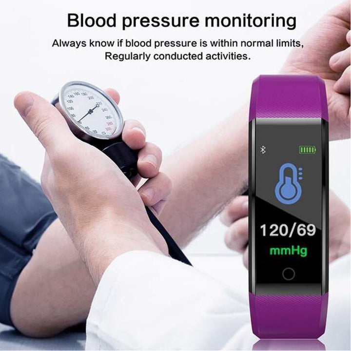 Premium Smart Fitness Tracker – Heart Rate, Blood Pressure Monitor, Activity Tracker, Bluetooth-Compatible, IPX7 