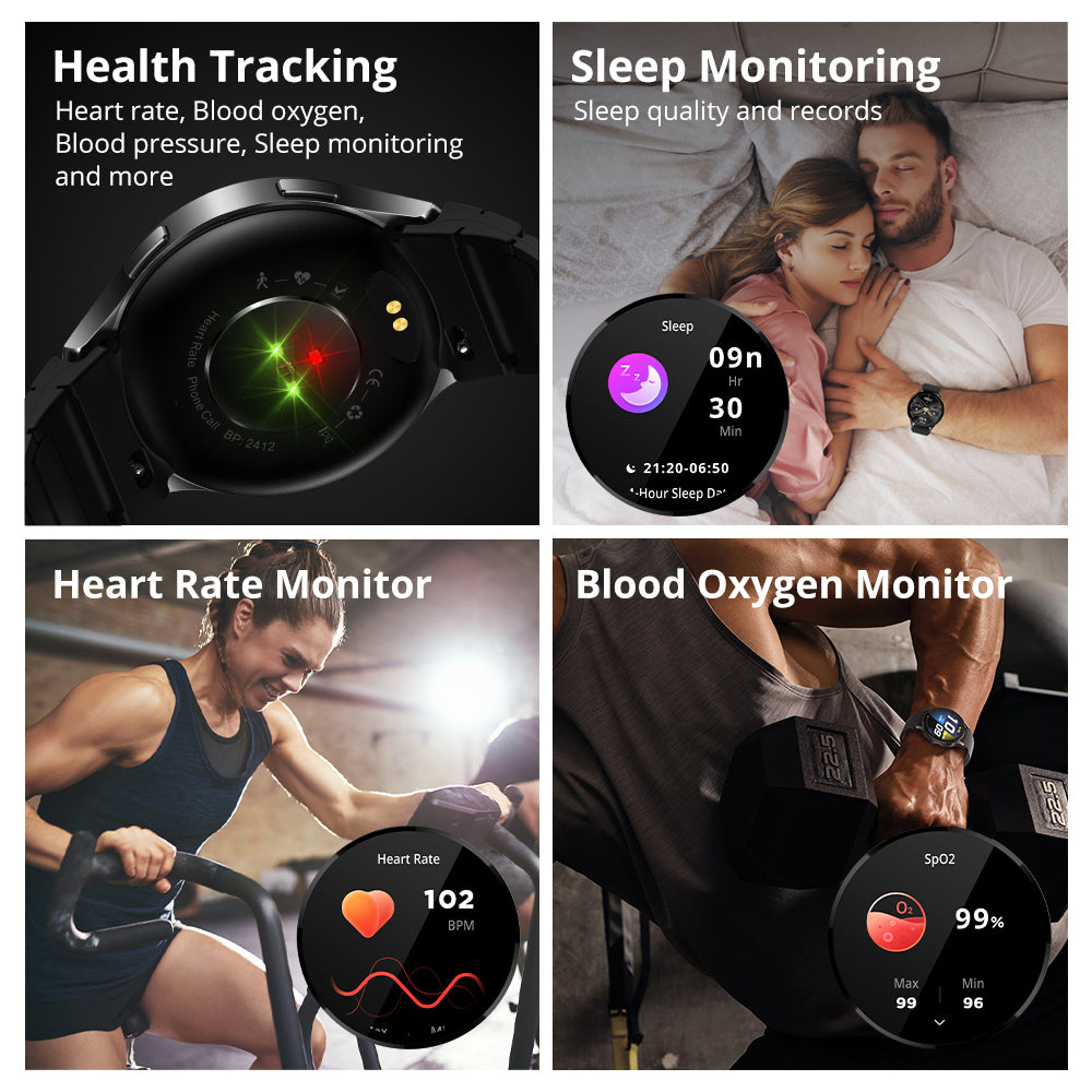 Premium AMOLED Smartwatch with AI, Bluetooth Calling, 100+ Sports Modes, IP68 Waterproof, Prayer Alerts, Health & Fitness 
