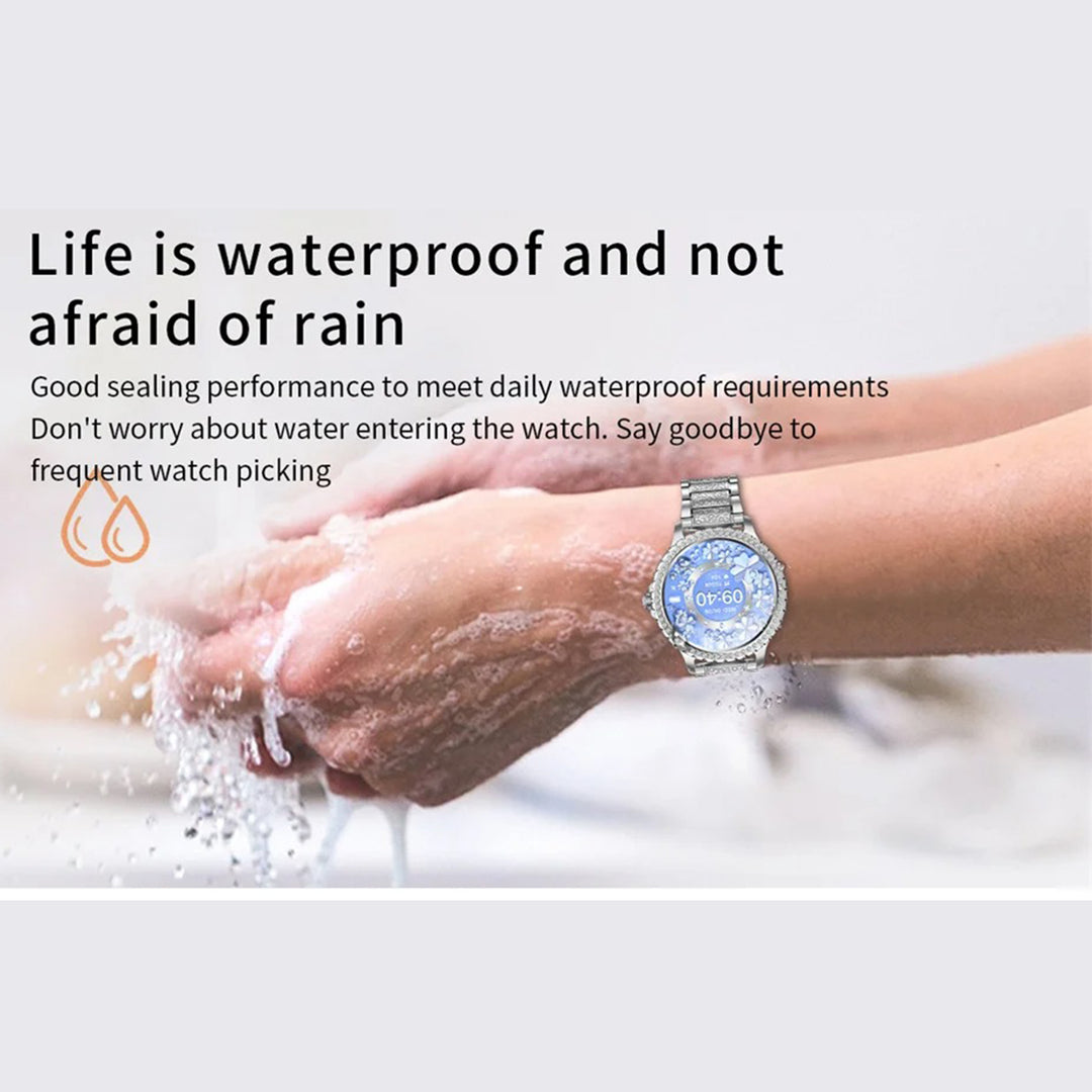 Premium Fashion Smartwatch for Women, 1.04" AMOLED Screen, Bluetooth Call, Metal Body, IP68 Waterproof, Heart Rate, Music Control, Sleep & Fitness Tracking, Multiple Sports Modes - StrengthXPhysiotherapy