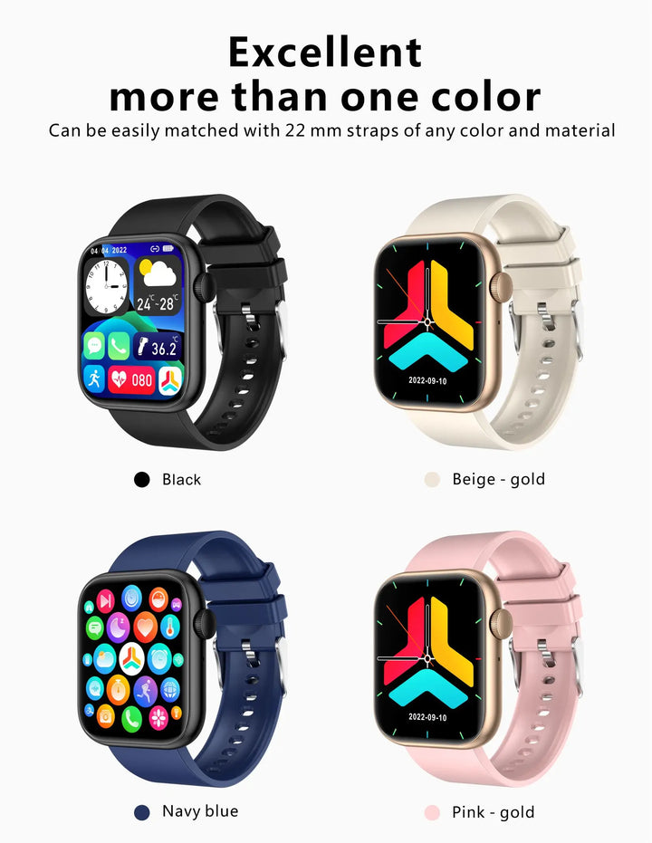 Premium Smartwatch - Wireless Charging, Bluetooth Calls, Fitness Tracker, Custom Watch Faces, Heart Rate Monitoring, Sleep Tracking, Waterproof, Men & Women - StrengthXPhysiotherapy