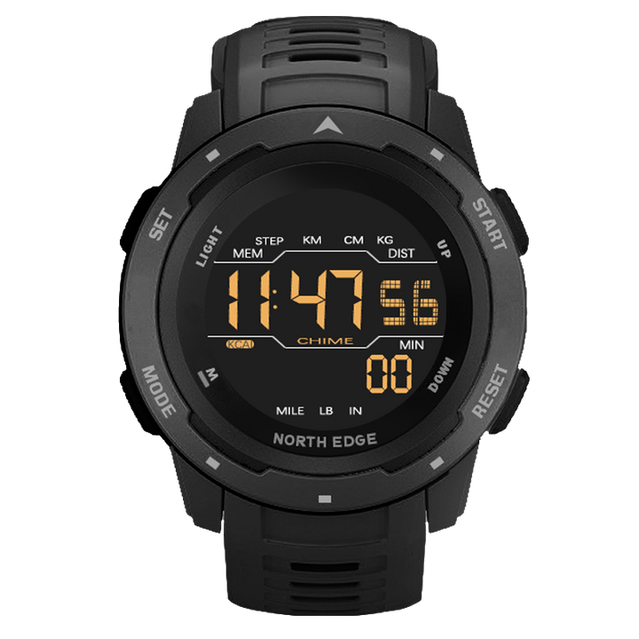 Premium Waterproof Sports Watch for Men and Women – 50M Waterproof, Dual Time, Pedometer, Stopwatch, Alarm, Countdown, 