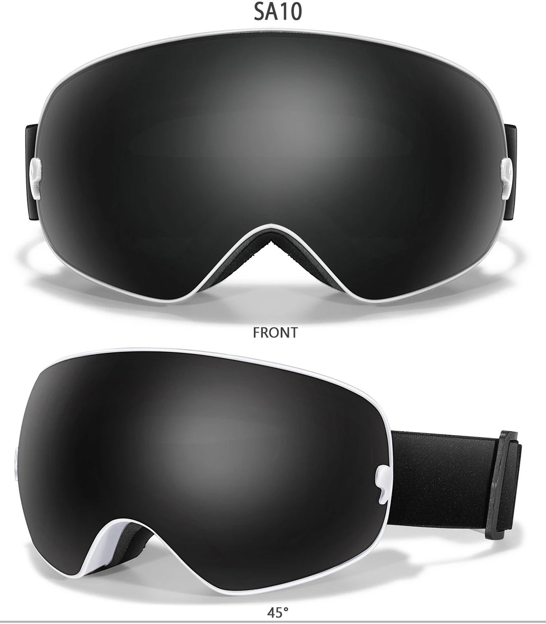 Premium Ski Goggles – Large Comma Spherical Design, Double-Layer Anti-Fog Lens, Winter Cycling & Sled Sports Glasses, Wide Field of View, Suitable for Myopia - StrengthXPhysiotherapy