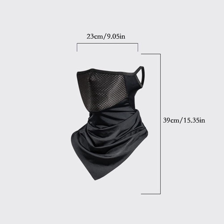 Premium Breathable Ear Hanging Mask – Ice Silk Cycling Face Cover, Triangle Headscarf, Nylon Cool Material for Outdoor 
