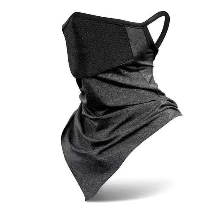 Premium Breathable Ear Hanging Mask – Ice Silk Cycling Face Cover, Triangle Headscarf, Nylon Cool Material for Outdoor 