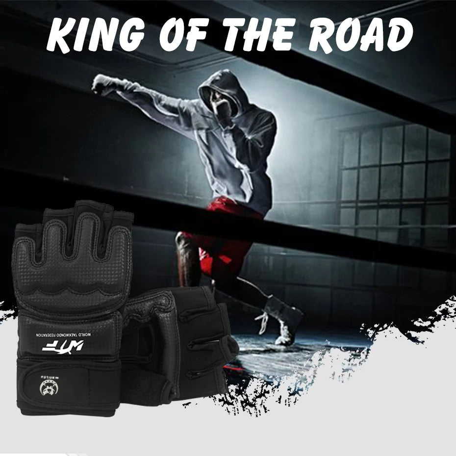 Premium Kickboxing Gloves – High Quality MMA Gloves for Muay Thai & Boxing Training – PU Leather Half Mitts for Fighters – Durable, Lightweight Black Boxing Equipment - StrengthXPhysiotherapy