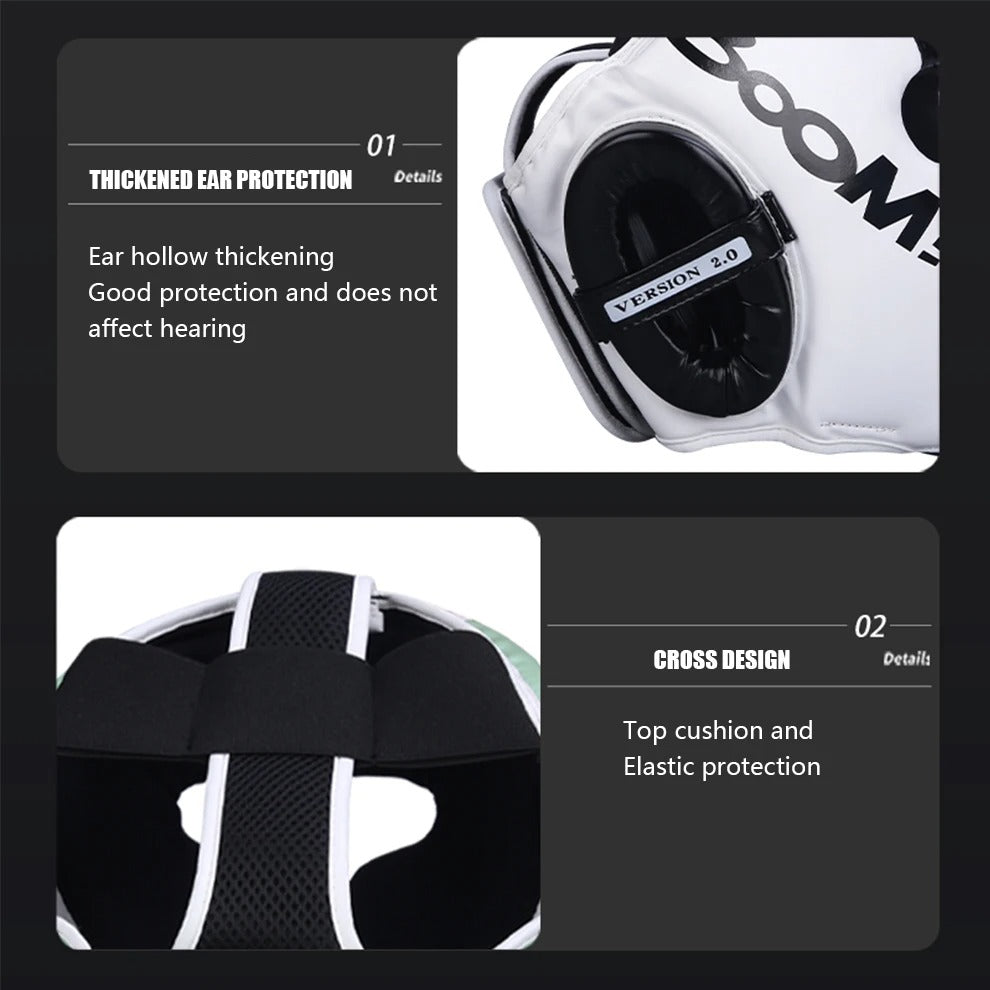 Premium Kickboxing Helmet – MMA Headgear, Karate, Muay Thai, Boxing, Sanda Training Protection for Adults & Kids, Adjustable, Comfortable & Durable - StrengthXPhysiotherapy