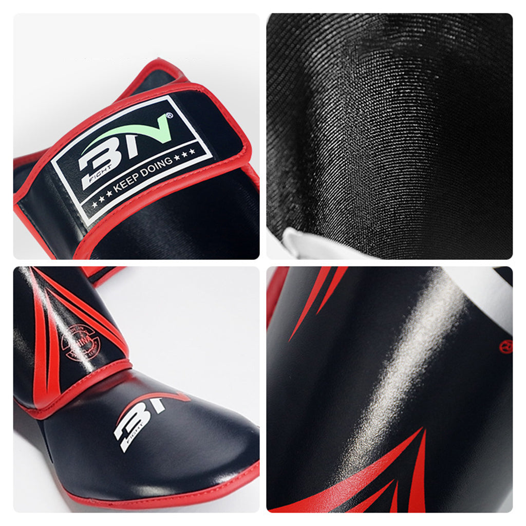 Premium Muay Thai Leg Protectors – High Quality Sanda Fighting Combo with Thickened Back Guard, Durable Leg Guards 