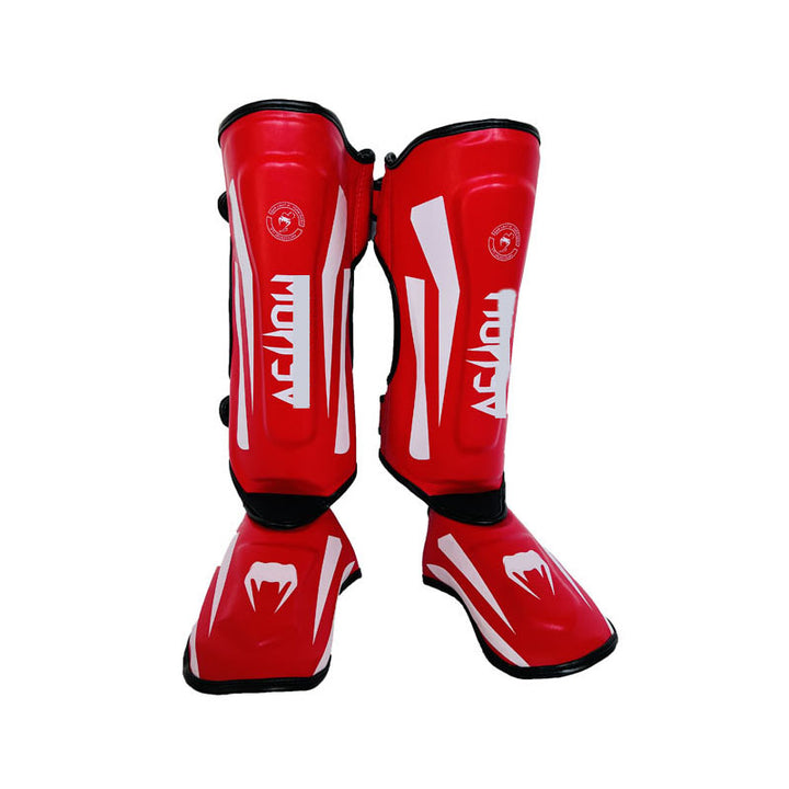 Premium Muay Thai Leg Protectors – High Quality Sanda Fighting Combo with Thickened Back Guard, Durable Leg Guards 