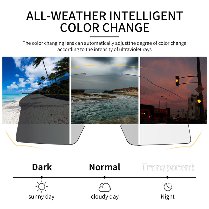 Premium Photochromic Cycling Sunglasses – UV400 Protection, Adjustable Lenses, Bike & Sports Eyewear for Men & Women