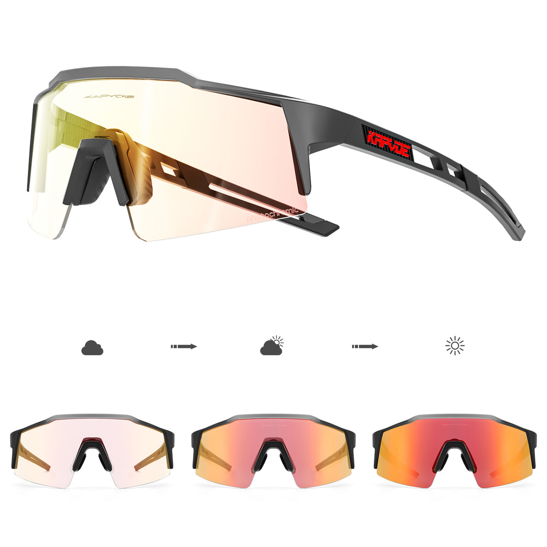 Premium Photochromic Cycling Sunglasses – UV400 Protection, Adjustable Lenses, Bike & Sports Eyewear for Men & Women