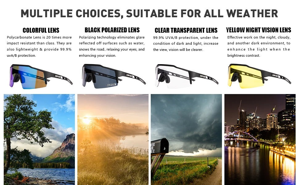 Premium Polarized Cycling Sunglasses – UV400 Protection, TR90 Frame, MTB & Bike Eyewear for Men & Women, Outdoor Sports Goggles with 1 or 4 Lens Options - StrengthXPhysiotherapy