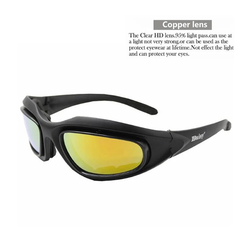 Premium Tactical Polarized Sport Glasses – UV Protection, Anti-Glare, 4 Lens Options for Shooting, Airsoft, Hunting, Hiking & Safety Eyewear - StrengthXPhysiotherapy