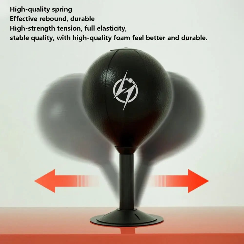 Premium Desktop Punching Bag – Stress Relief Toy with Strong Suction Cup – Fun Punch Rage Bag for Office & Home – Durable PU Leather, Air Pump Included – Desktop Gadget for Adults & Men - StrengthXPhysiotherapy