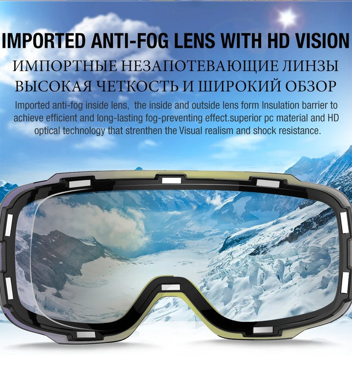 Premium Magnetic Ski Goggles – Quick-Change Lens, UV400 Protection, Anti-Fog, Explosion-Proof, Snowboard Ski Glasses for Men & Women, Includes Case and Yellow Lens - StrengthXPhysiotherapy