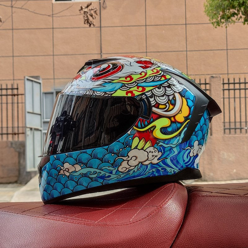 Premium Full Face Motorcycle Helmet - DOT & ECE Certified, Double Lens, Inner Sun Visor, Lightweight ABS Shell Removable Nose