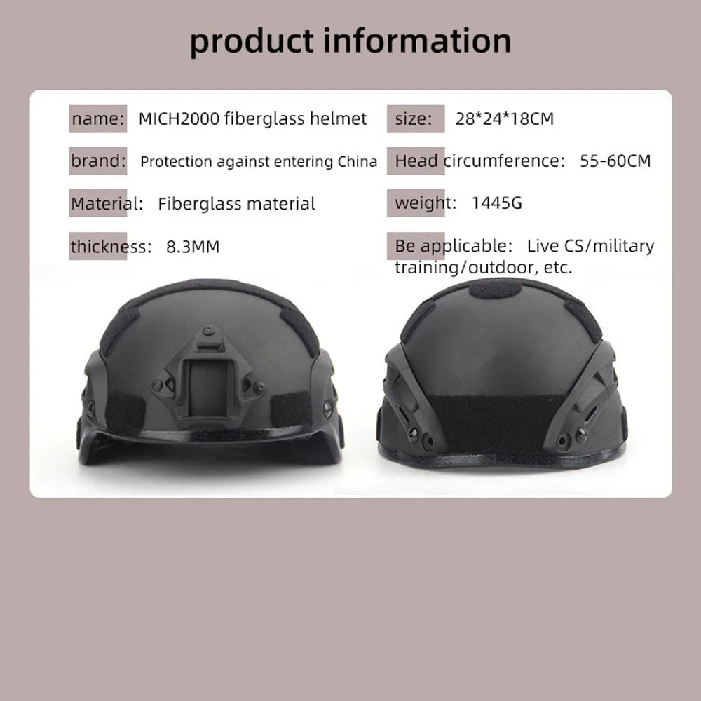 Premium FAST Tactical Helmet – Airsoft MH Camouflage, NVG Mount, Adjustable Outdoor Sport Helmet for Safety & Tactical Use