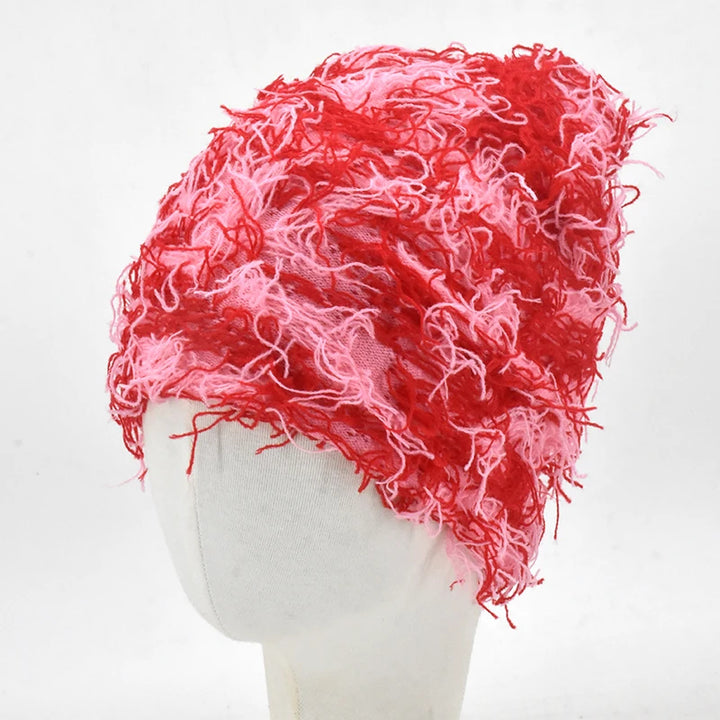 Premium Hip Hop Balaclava Beanie – Distressed Knit Ski Mask for Women, Camouflage Fuzzy Full Face Ski Hat, Outdoor Winter 