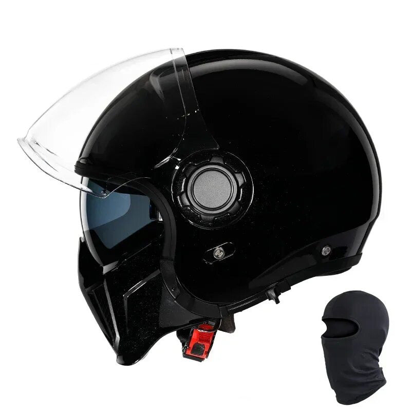 Premium Modular Motorcycle Helmet –Full Face & Open Face, Dual Lens, DOT ECE Approved, ABS Shell for Men & Women, Retro Style