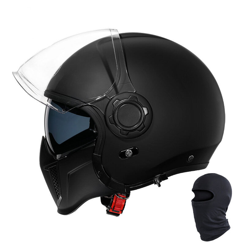 Premium Modular Motorcycle Helmet –Full Face & Open Face, Dual Lens, DOT ECE Approved, ABS Shell for Men & Women, Retro Style