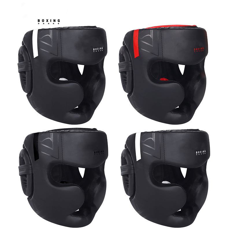Premium Kickboxing Helmet – Full Face Muay Thai, MMA, Karate, Sanda Training Headgear, PU Leather, Protective Guard for Men & Women, Adjustable Sizes S/M/L - StrengthXPhysiotherapy