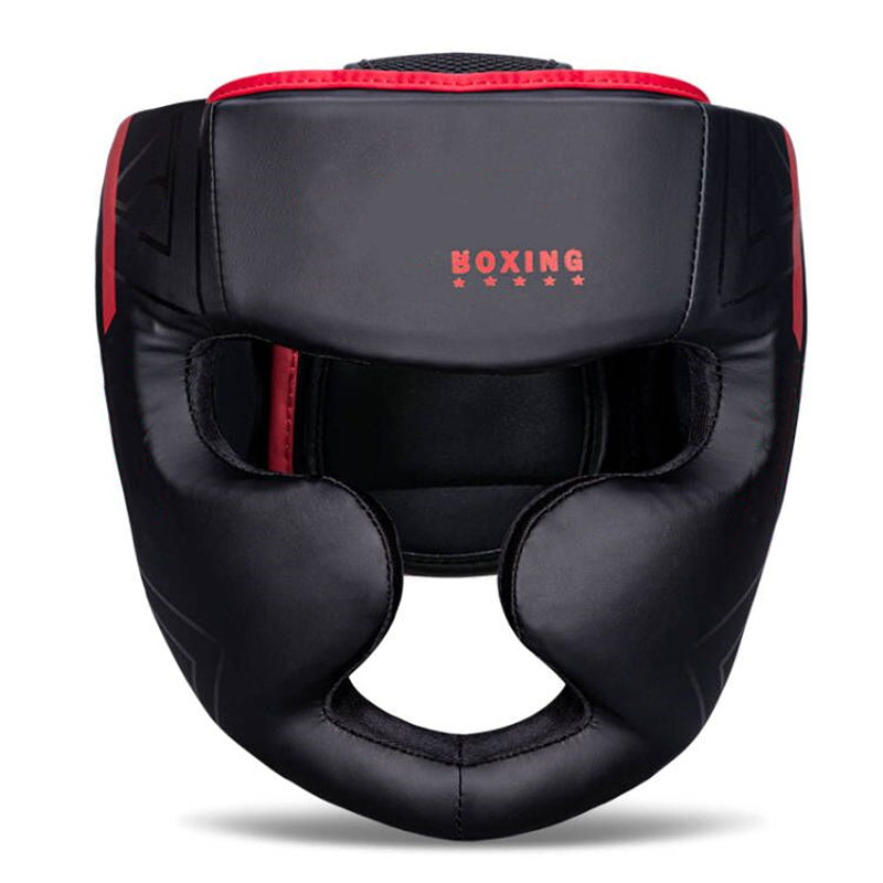 Premium Kickboxing Helmet – Full Face Muay Thai, MMA, Karate, Sanda Training Headgear, PU Leather, Protective Guard for Men & Women, Adjustable Sizes S/M/L - StrengthXPhysiotherapy