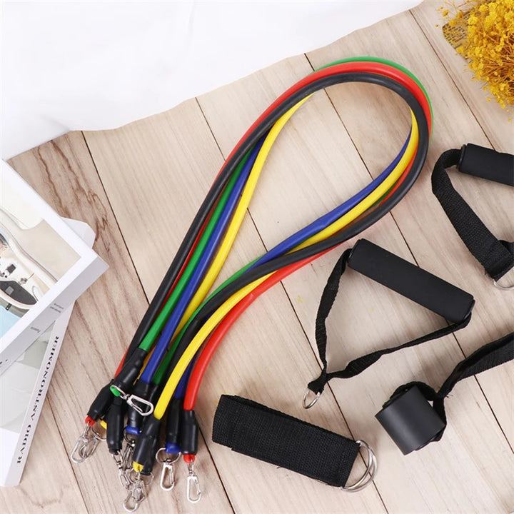 Premium 11pcs TPE Resistance Bands Set – Includes Door Anchor, Handles, Leg Ankle Straps, Carry Bag for Home Gym, Full Body 