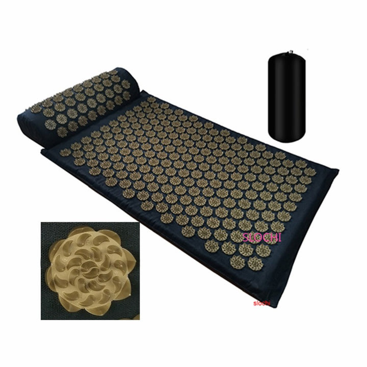 Premium Acupressure Massage Mat – Stress Relief & Back Pain Relief – Yoga Mat with Spikes, Pillow & Portable Design for Relaxation and Acupuncture Therapy - StrengthXPhysiotherapy