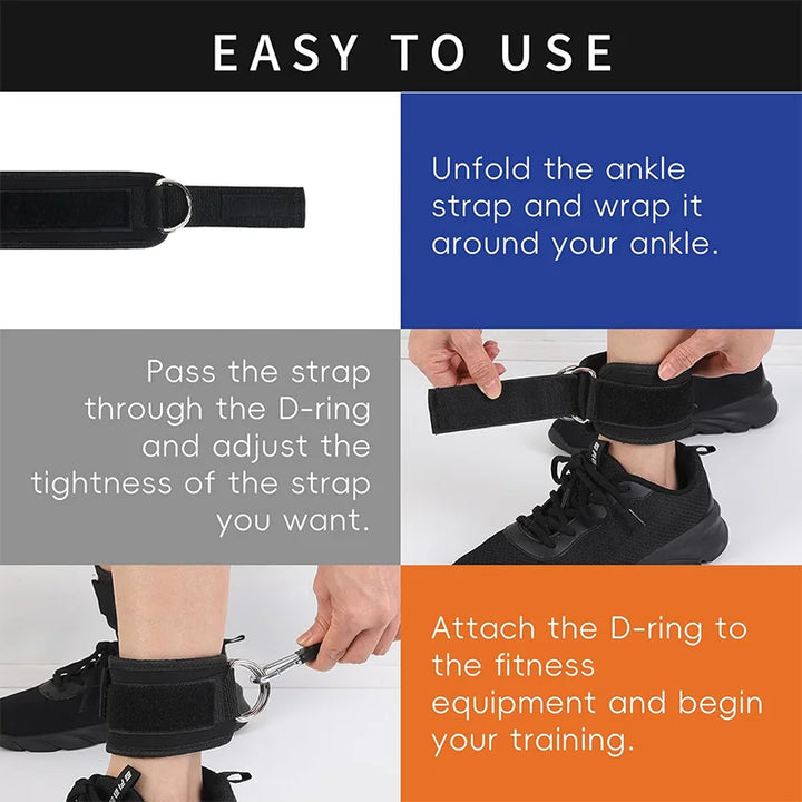 Premium Ankle Resistance Bands with Cuffs – Adjustable Leg & Butt Training Bands, 3 Resistance Levels (10/20/30 lb), for 