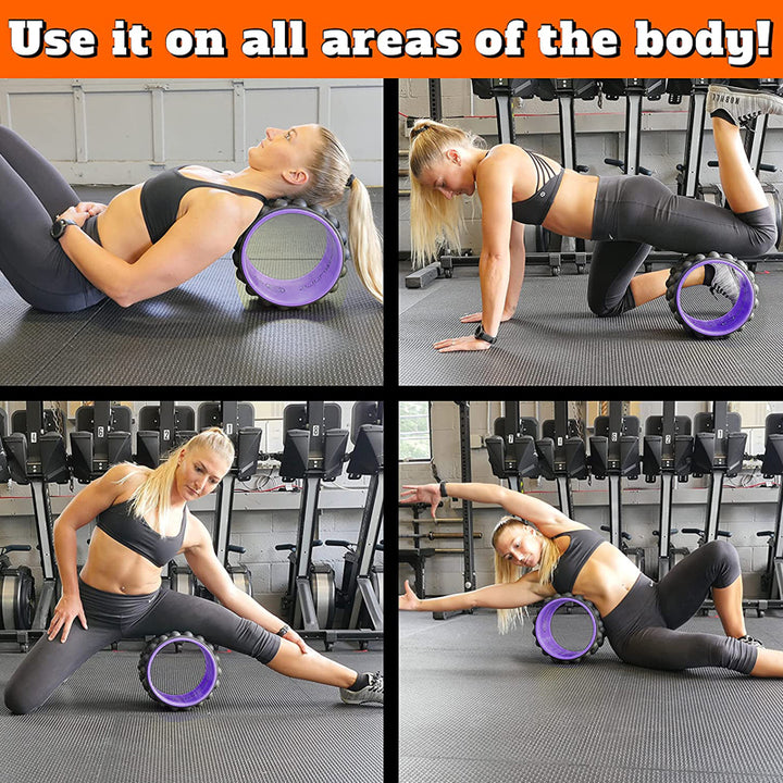 Premium Yoga Wheel – Back Stretcher & Massager for Pain Relief – Durable, Non-Slip Frame – Strong Support Up to 440 lbs 