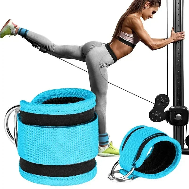 Premium Cable Ankle Straps – Double D-Ring Ankle Cuffs for Gym Workouts, Glutes & Legs Strength Training, Abductor Support,